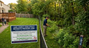 Mosquito control near a Lake County forest preserve natural area in Lake Zurich Illinois